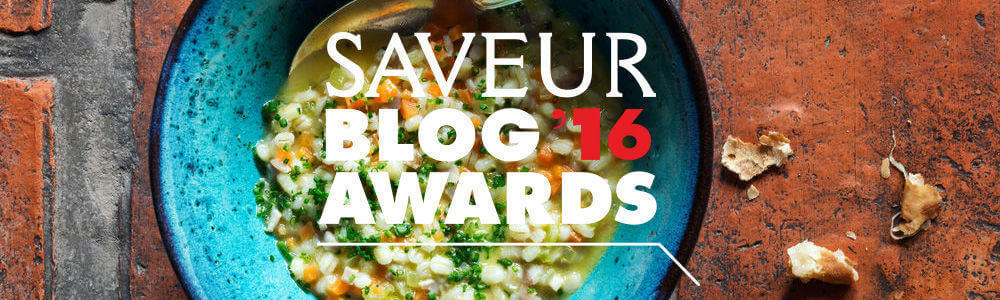 Words Saveur Blog '16 Awards overlaying a bowl of soup.
