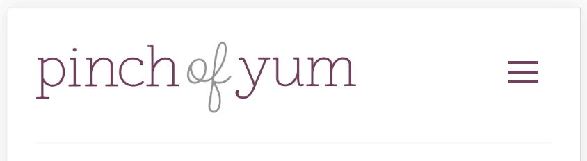 Example of inline header from pinch of yum