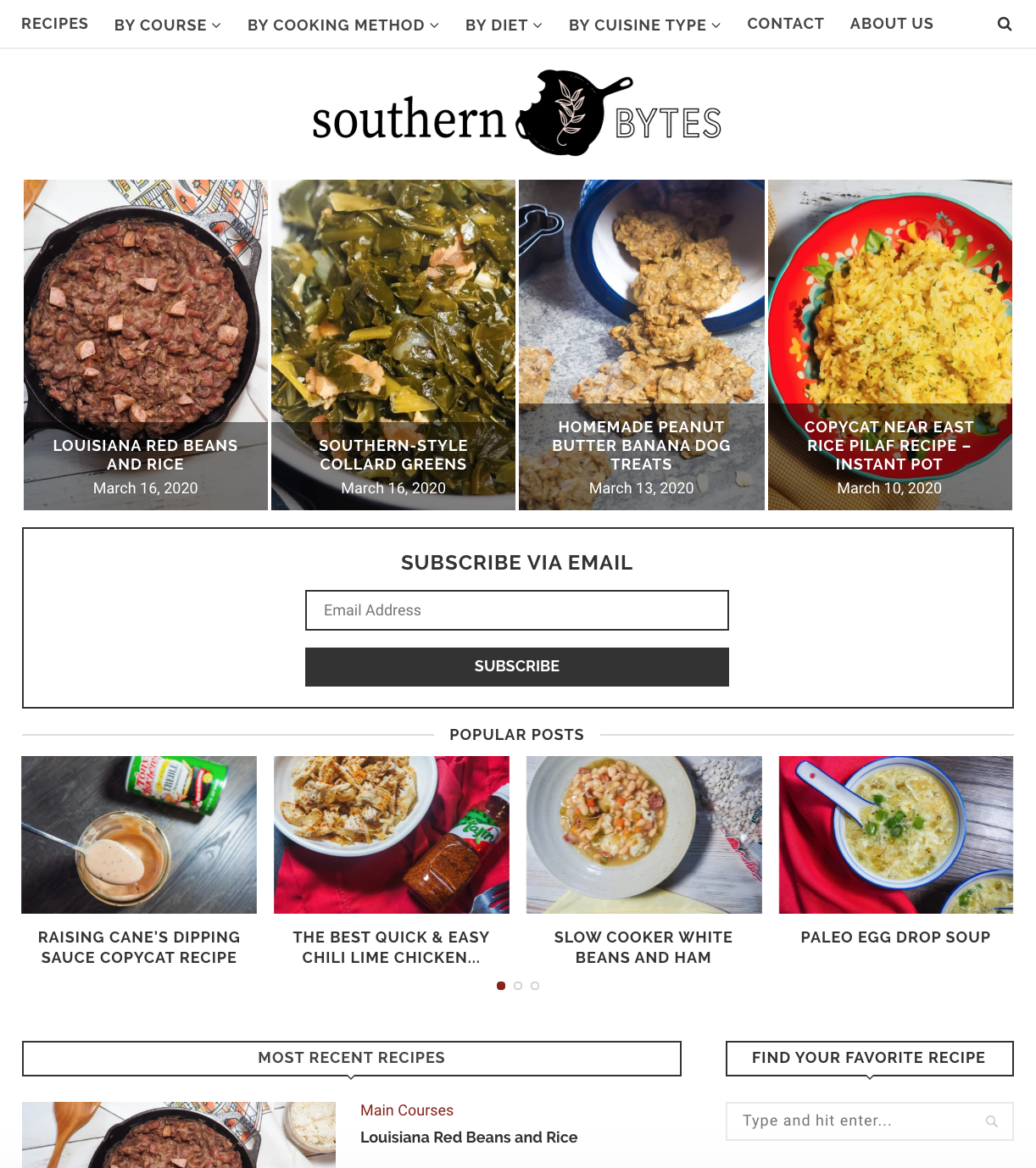 southern-bytes.com homepage before update