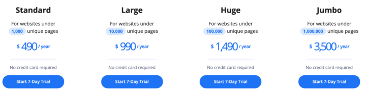 accessibe pricing plans - from $490/year to $3500/year