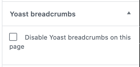 sidebar checkbox to disable yoast breadcrumbs