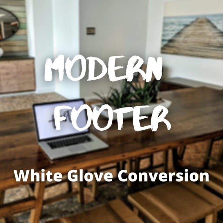 modern footer white glove service