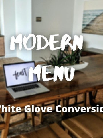 modern menu white glove service