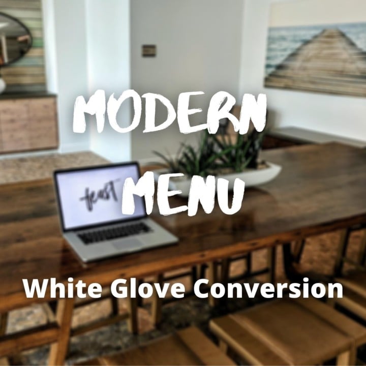 modern menu white glove service