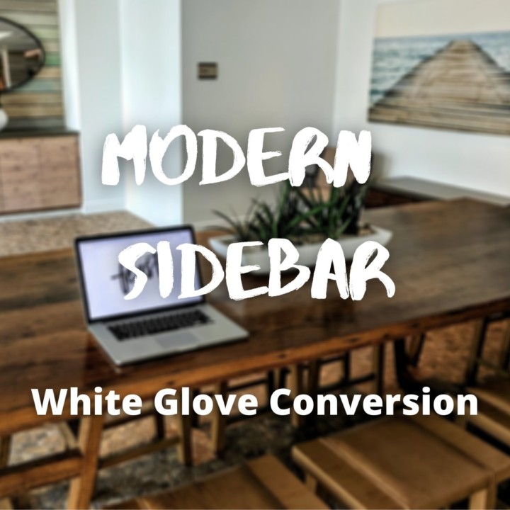 modern sidebar white glove service