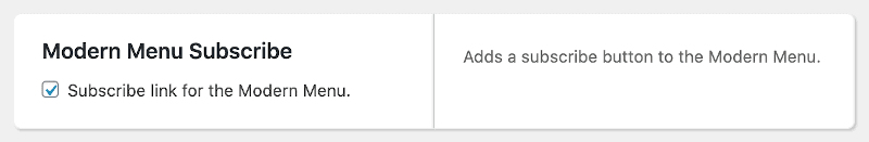 subscribe button for the Modern Menu