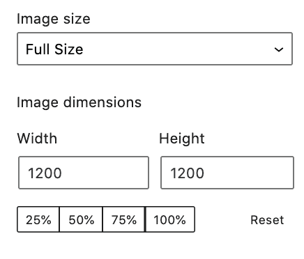 block image settings - full width image size and 100% width + height