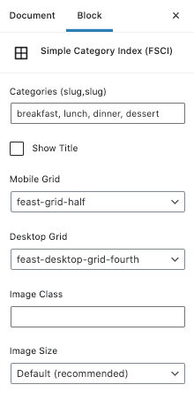 FSCI block settings