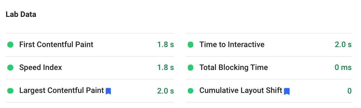 core web vitals passing grade via pagespeedinsights