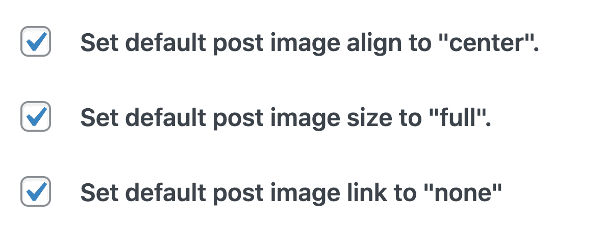 image settings found in the Feast Plugin